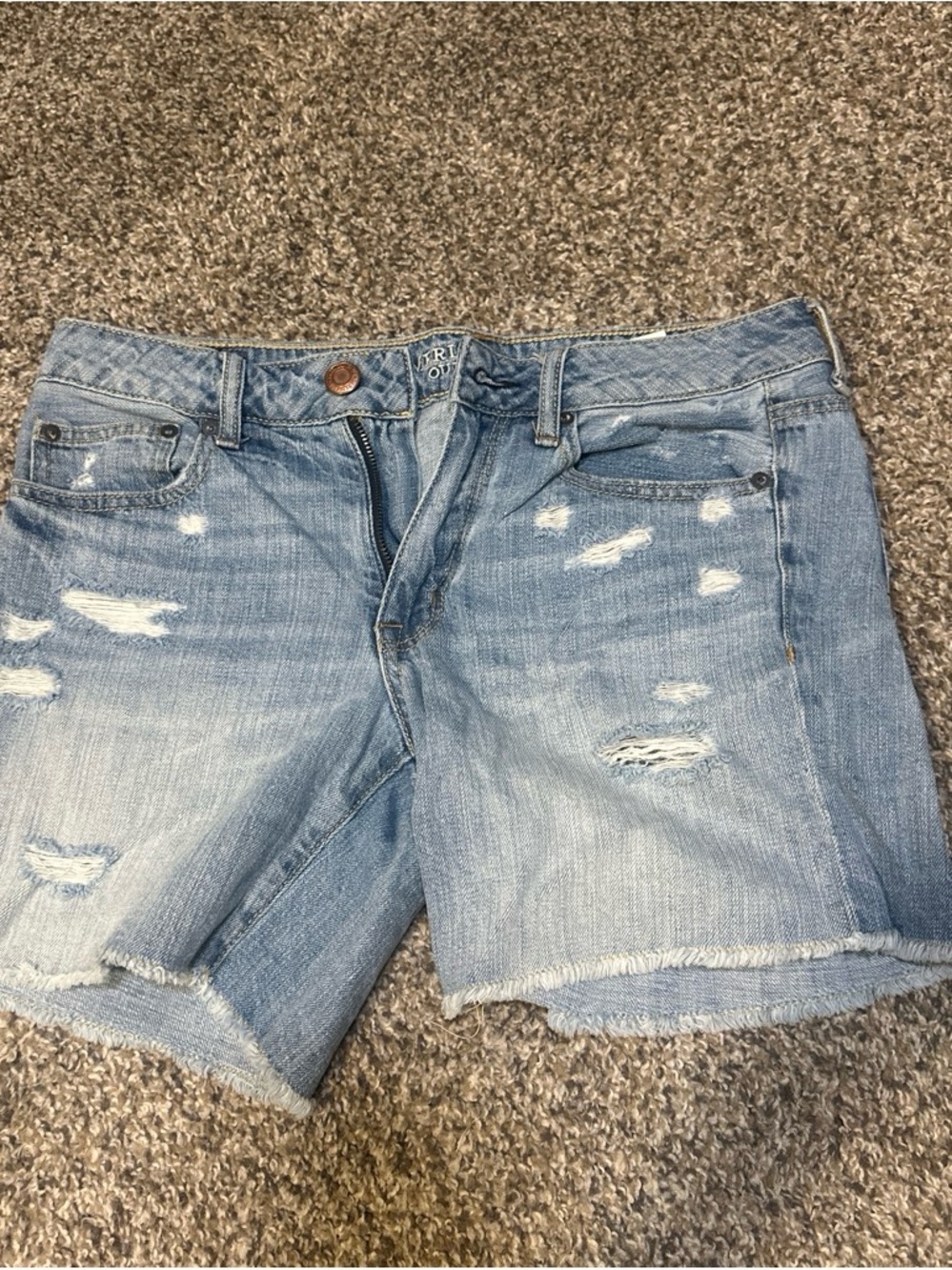 American Eagle Outfitters Light Wash Distressed Denim Shorts